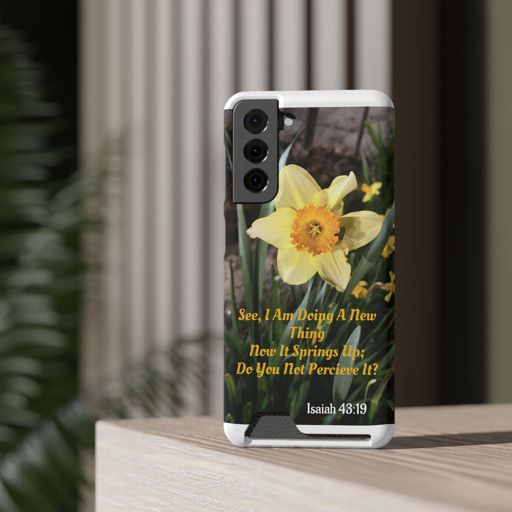 Phone Case With Card Holder (ISAIAH 43:19)