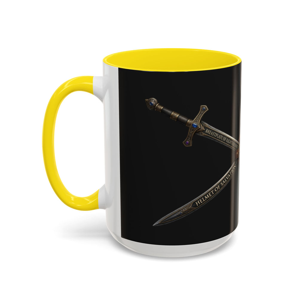 Christian Sword & Shield Coffee Mug (11/15oz) — Faith Scripture Armor Design