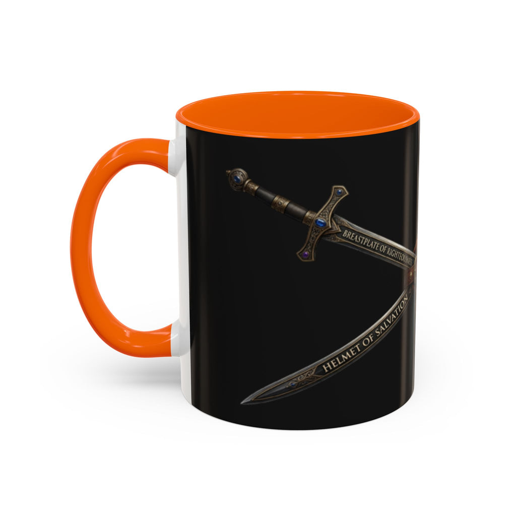 Christian Sword & Shield Coffee Mug (11/15oz) — Faith Scripture Armor Design