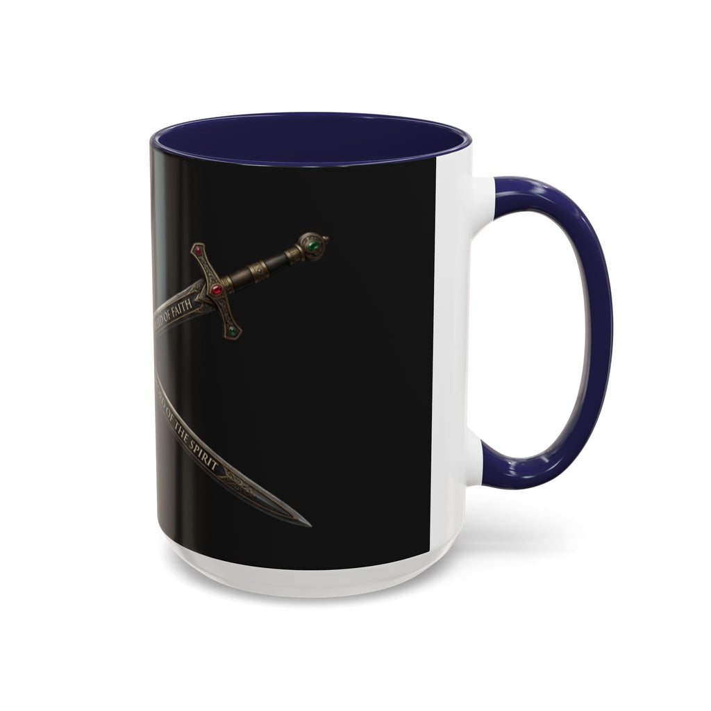 Christian Sword & Shield Coffee Mug (11/15oz) — Faith Scripture Armor Design