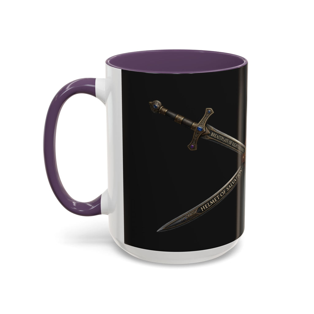 Christian Sword & Shield Coffee Mug (11/15oz) — Faith Scripture Armor Design