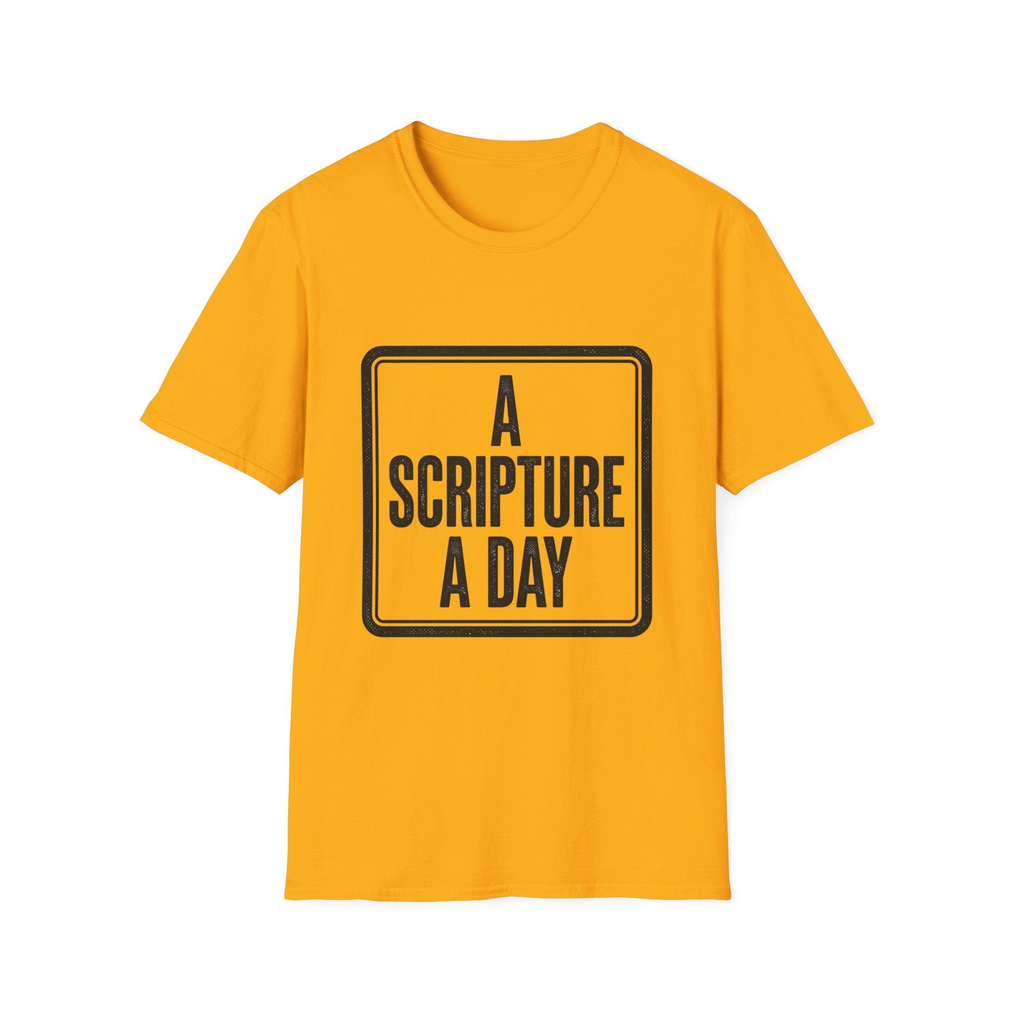 Religious T-Shirt — “A Scripture A Day / Make The Pain Go Away” Inspirational Faith Tee