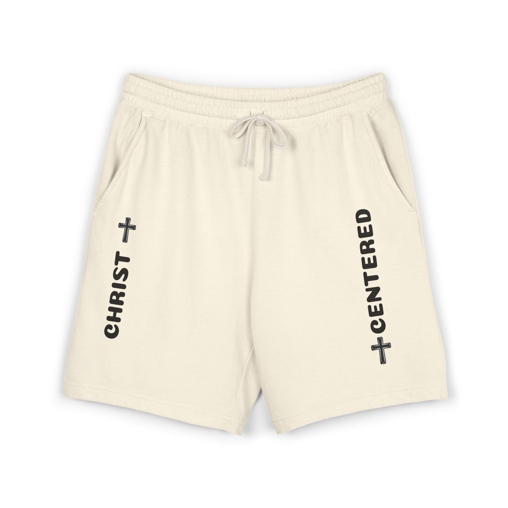 Christian 'Christ Centered' Fleece Sweat Shorts — Garment-Dyed Lightweight Lounge Shorts