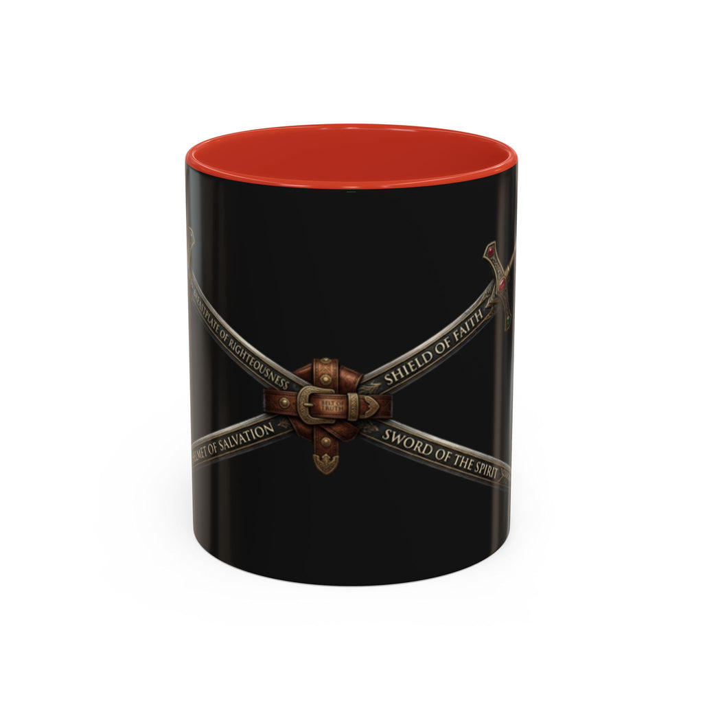 Christian Sword & Shield Coffee Mug (11/15oz) — Faith Scripture Armor Design