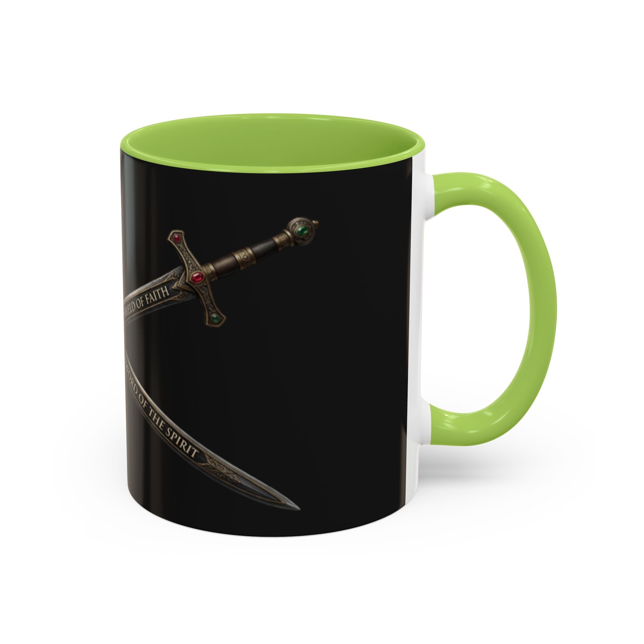 Christian Sword & Shield Coffee Mug (11/15oz) — Faith Scripture Armor Design