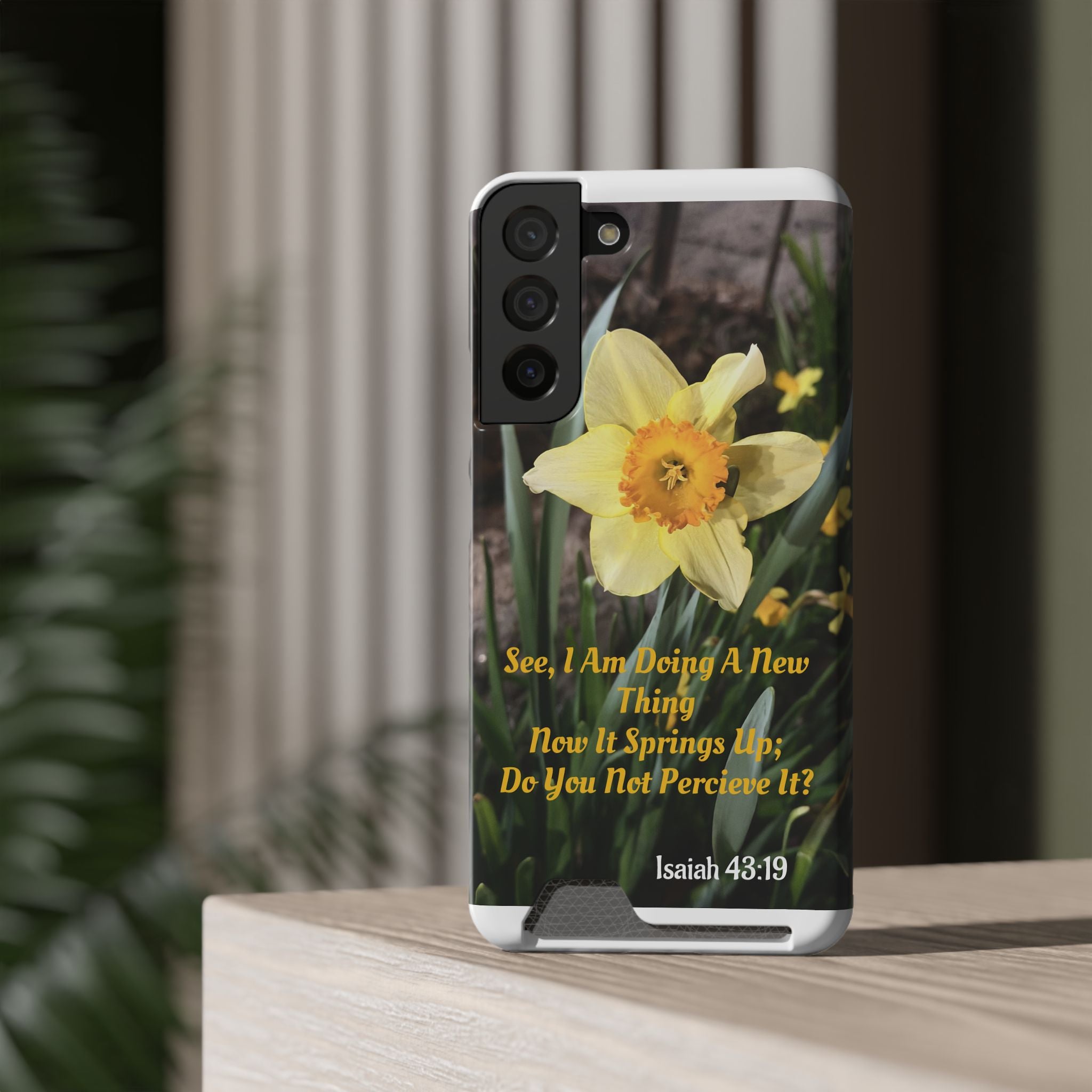 Phone Case With Card Holder (ISAIAH 43:19)