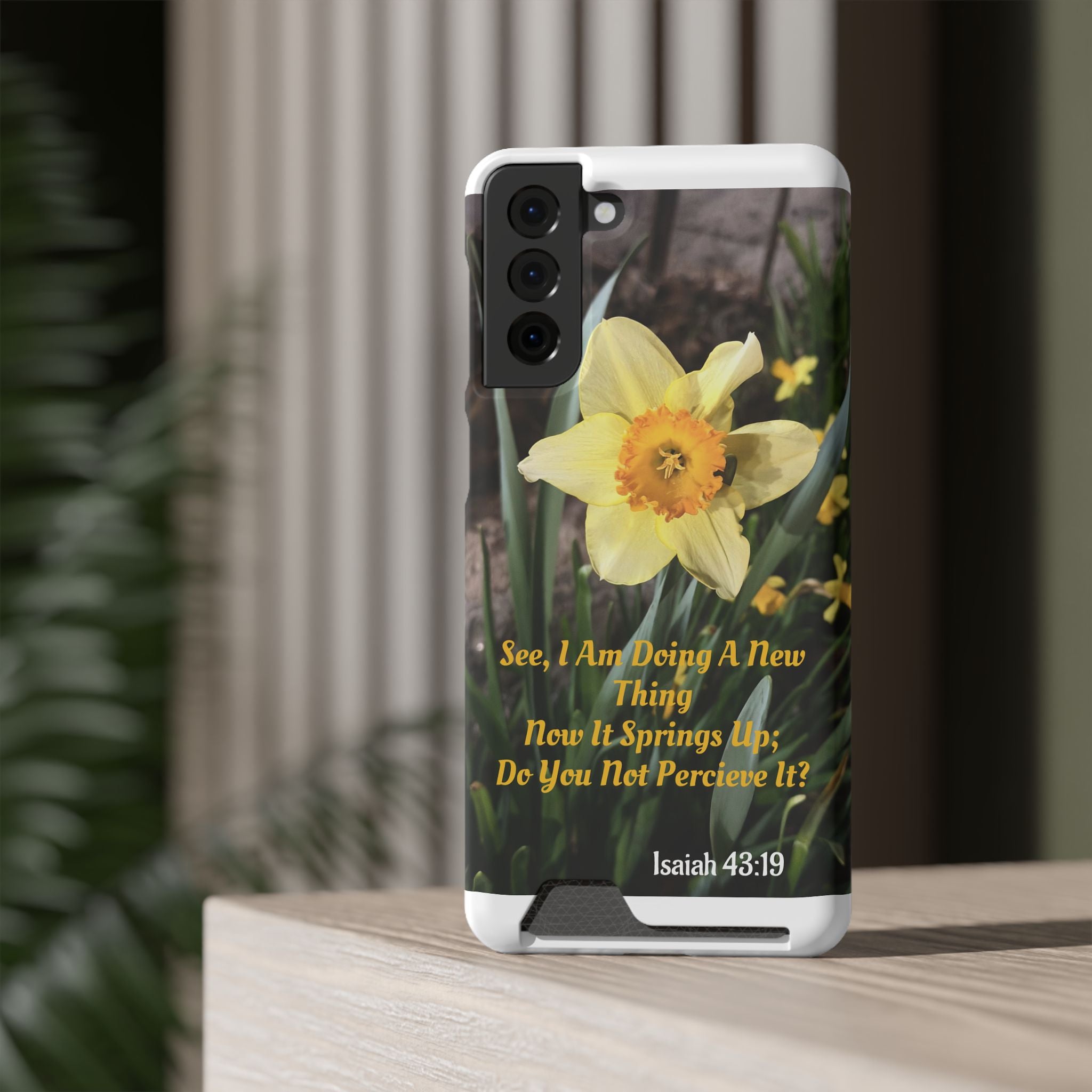 Phone Case With Card Holder (ISAIAH 43:19)