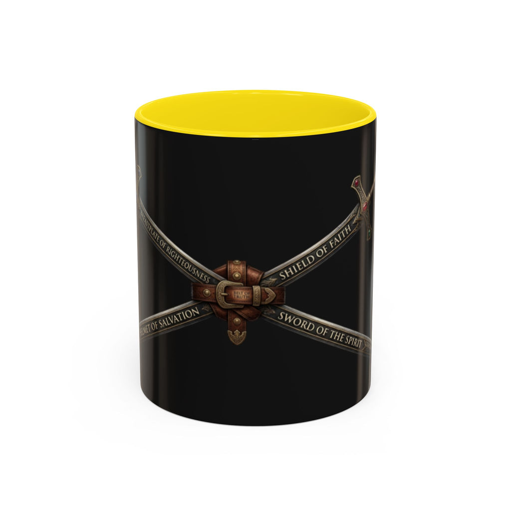 Christian Sword & Shield Coffee Mug (11/15oz) — Faith Scripture Armor Design