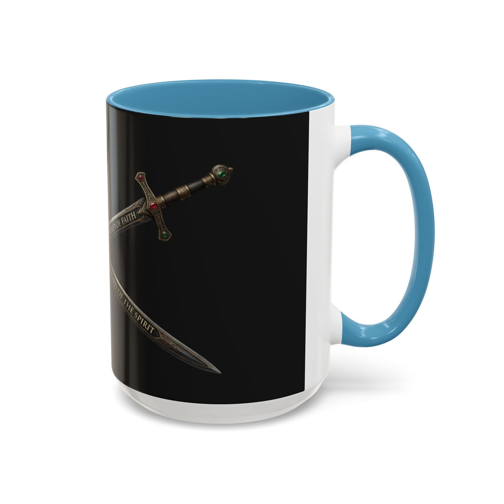 Christian Sword & Shield Coffee Mug (11/15oz) — Faith Scripture Armor Design