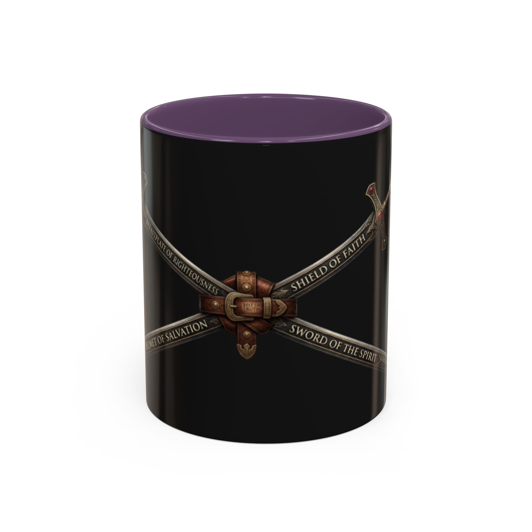 Christian Sword & Shield Coffee Mug (11/15oz) — Faith Scripture Armor Design