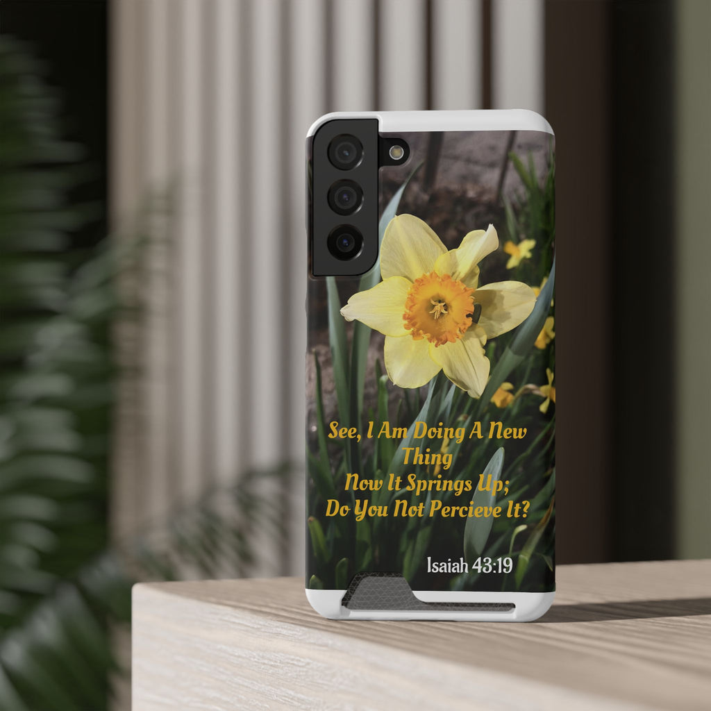 Phone Case With Card Holder (ISAIAH 43:19)