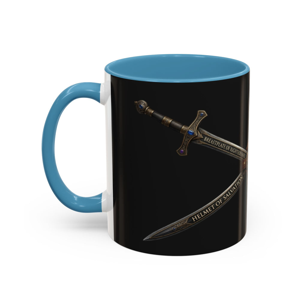 Christian Sword & Shield Coffee Mug (11/15oz) — Faith Scripture Armor Design