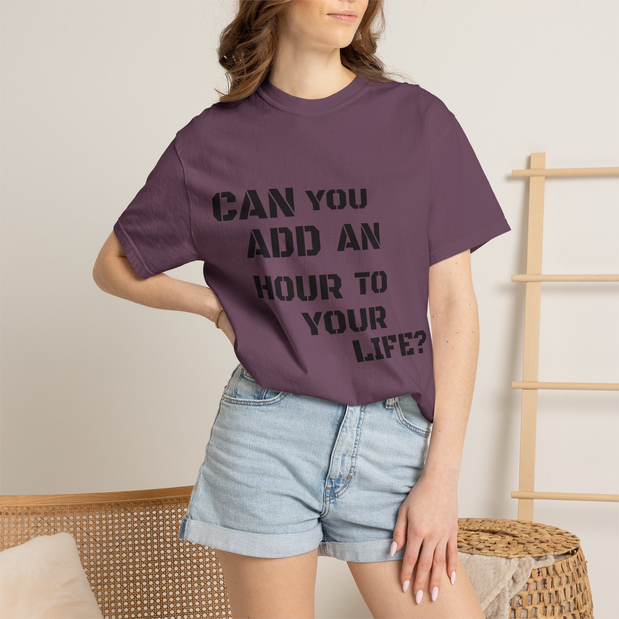 Faith-Based Graphic T-Shirt — “Can You Add An Hour To Your Life? / Do Not Worry! (Matthew 6:27)”