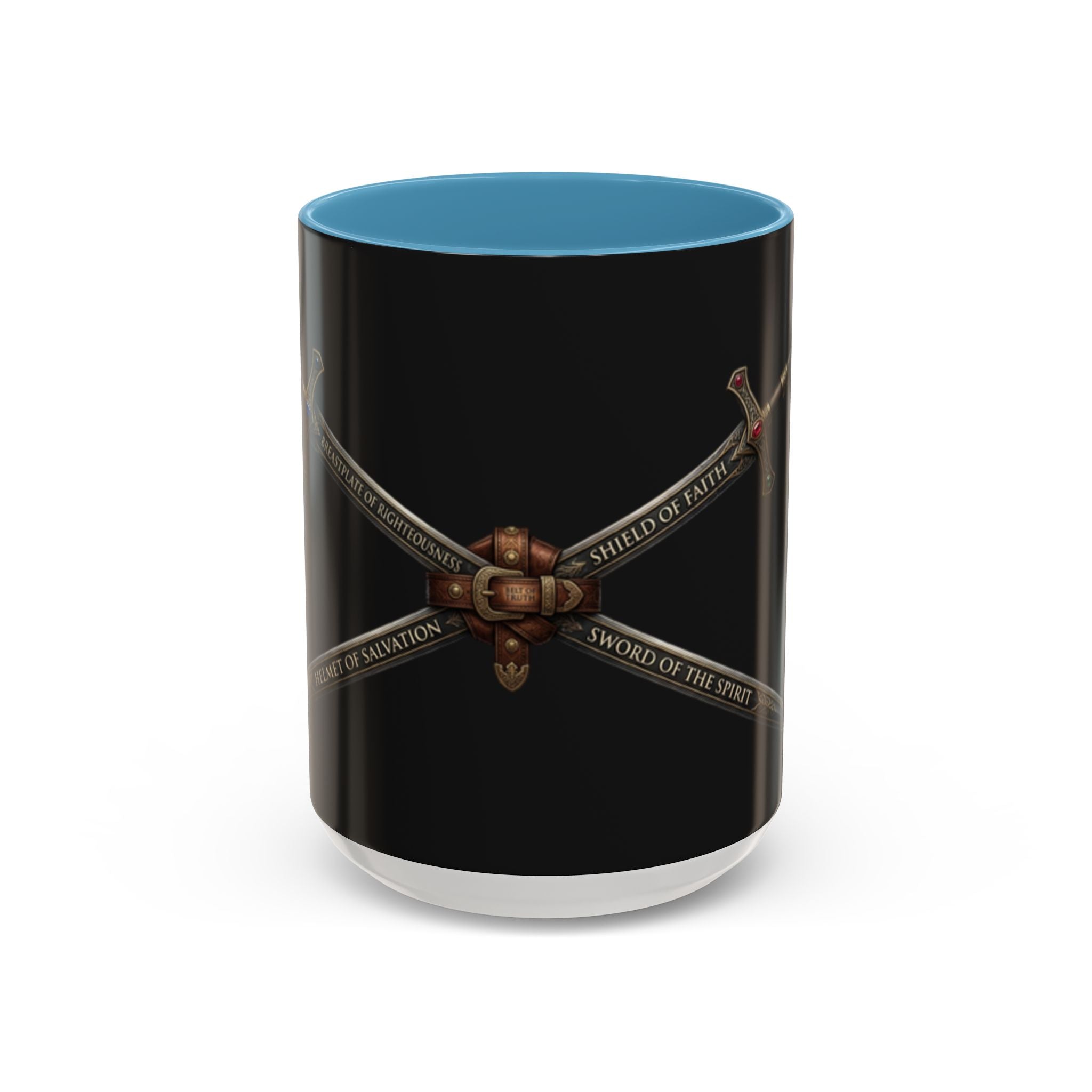 Christian Sword & Shield Coffee Mug (11/15oz) — Faith Scripture Armor Design