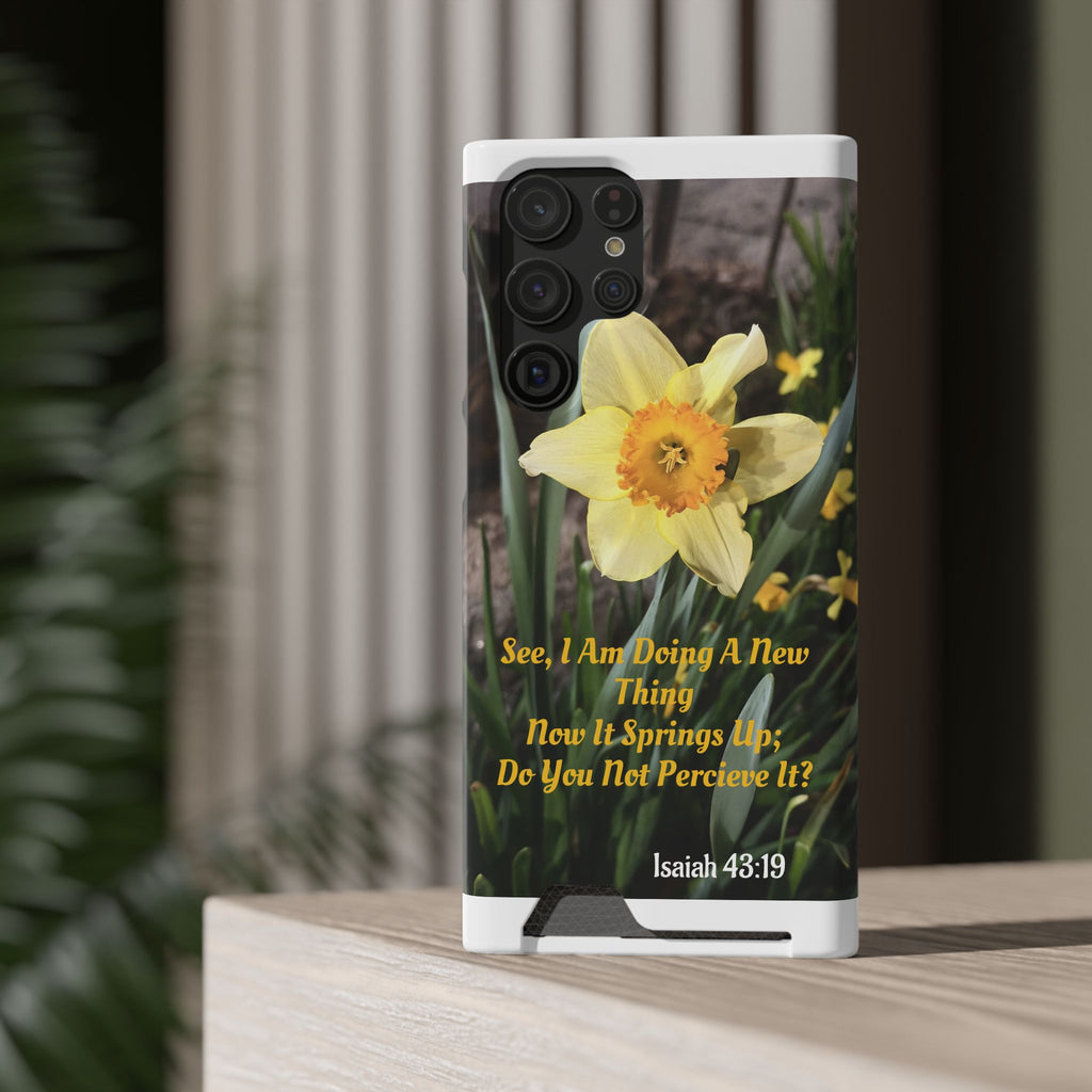 Phone Case With Card Holder (ISAIAH 43:19)