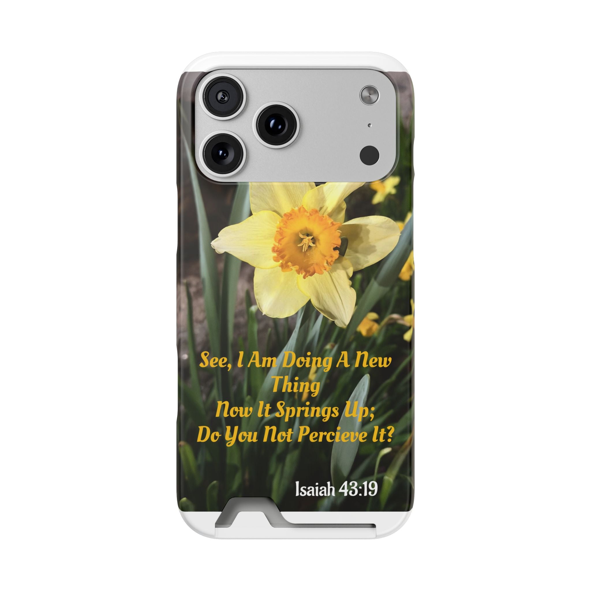 Phone Case With Card Holder (ISAIAH 43:19)