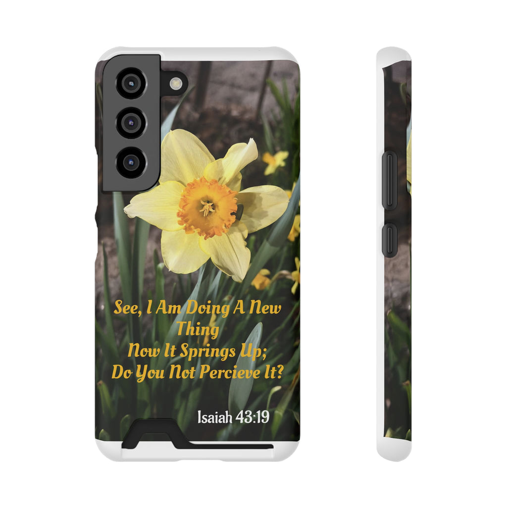 Phone Case With Card Holder (ISAIAH 43:19)