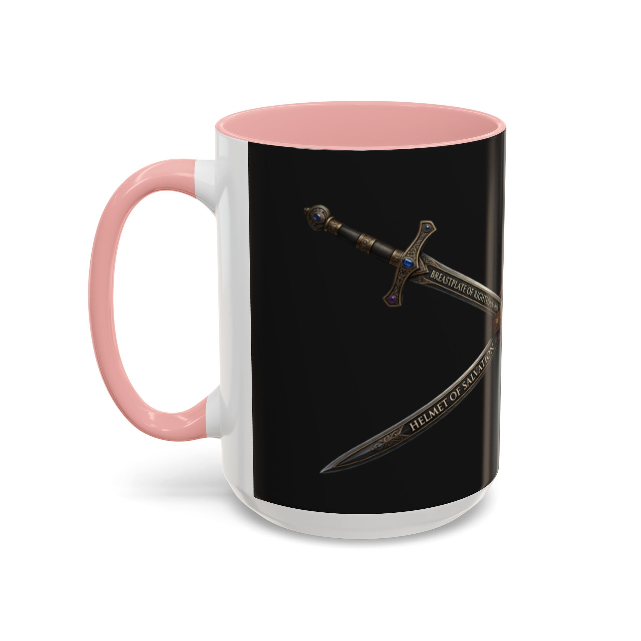 Christian Sword & Shield Coffee Mug (11/15oz) — Faith Scripture Armor Design