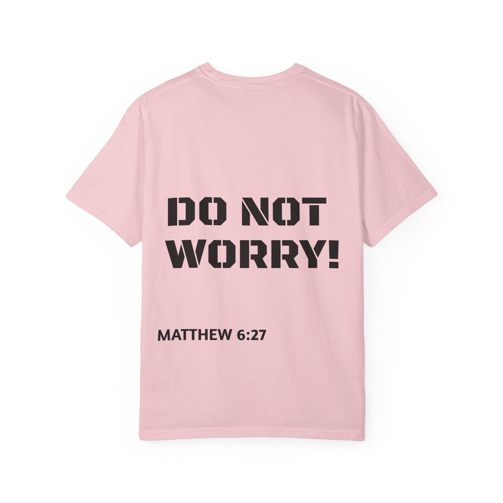 Faith-Based Graphic T-Shirt — “Can You Add An Hour To Your Life? / Do Not Worry! (Matthew 6:27)”