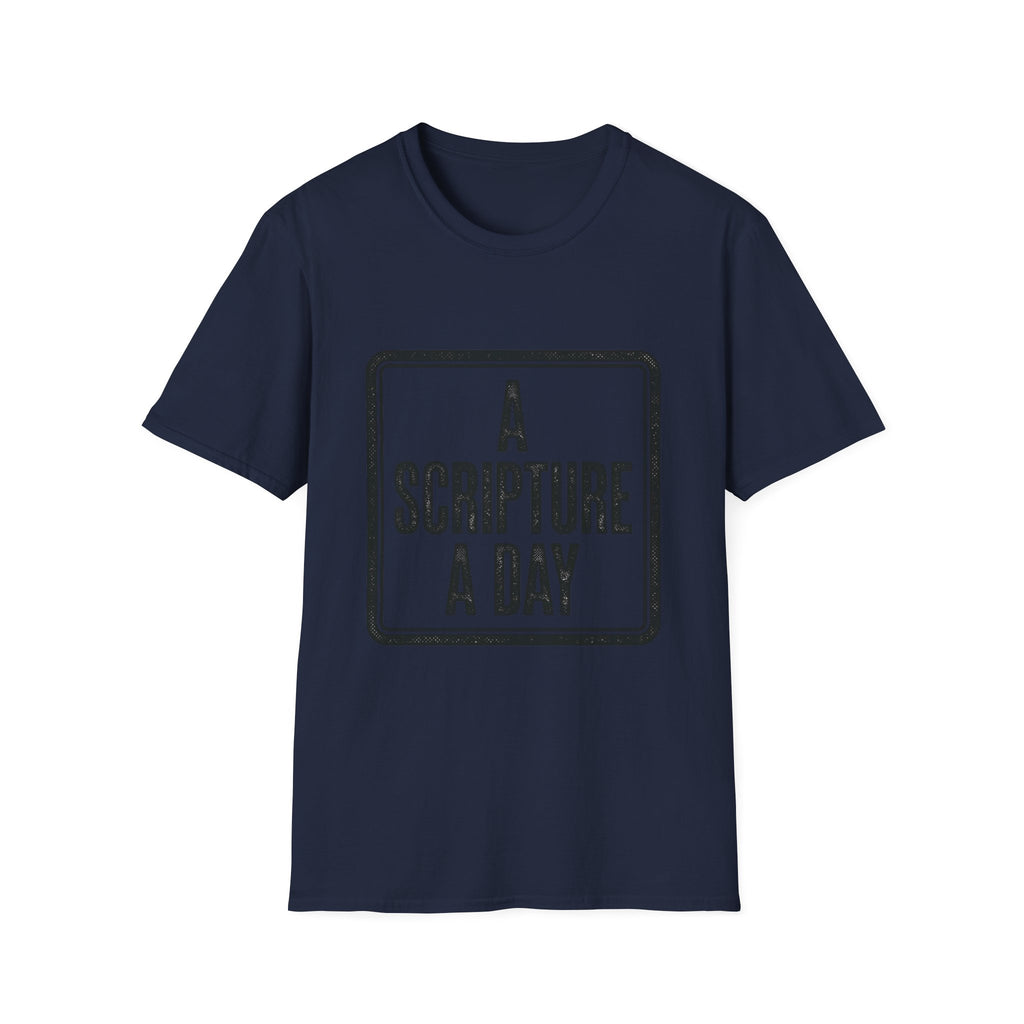 Religious T-Shirt — “A Scripture A Day / Make The Pain Go Away” Inspirational Faith Tee