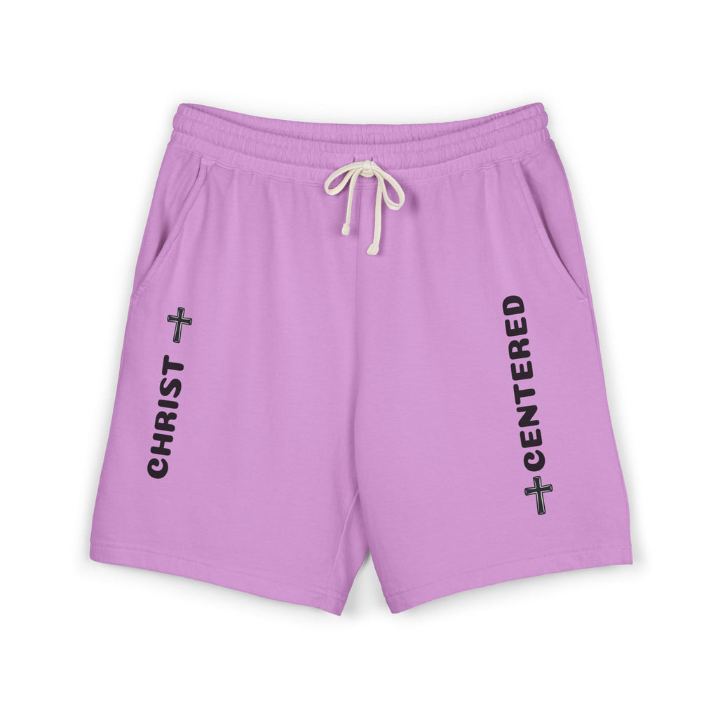 Christian 'Christ Centered' Fleece Sweat Shorts — Garment-Dyed Lightweight Lounge Shorts