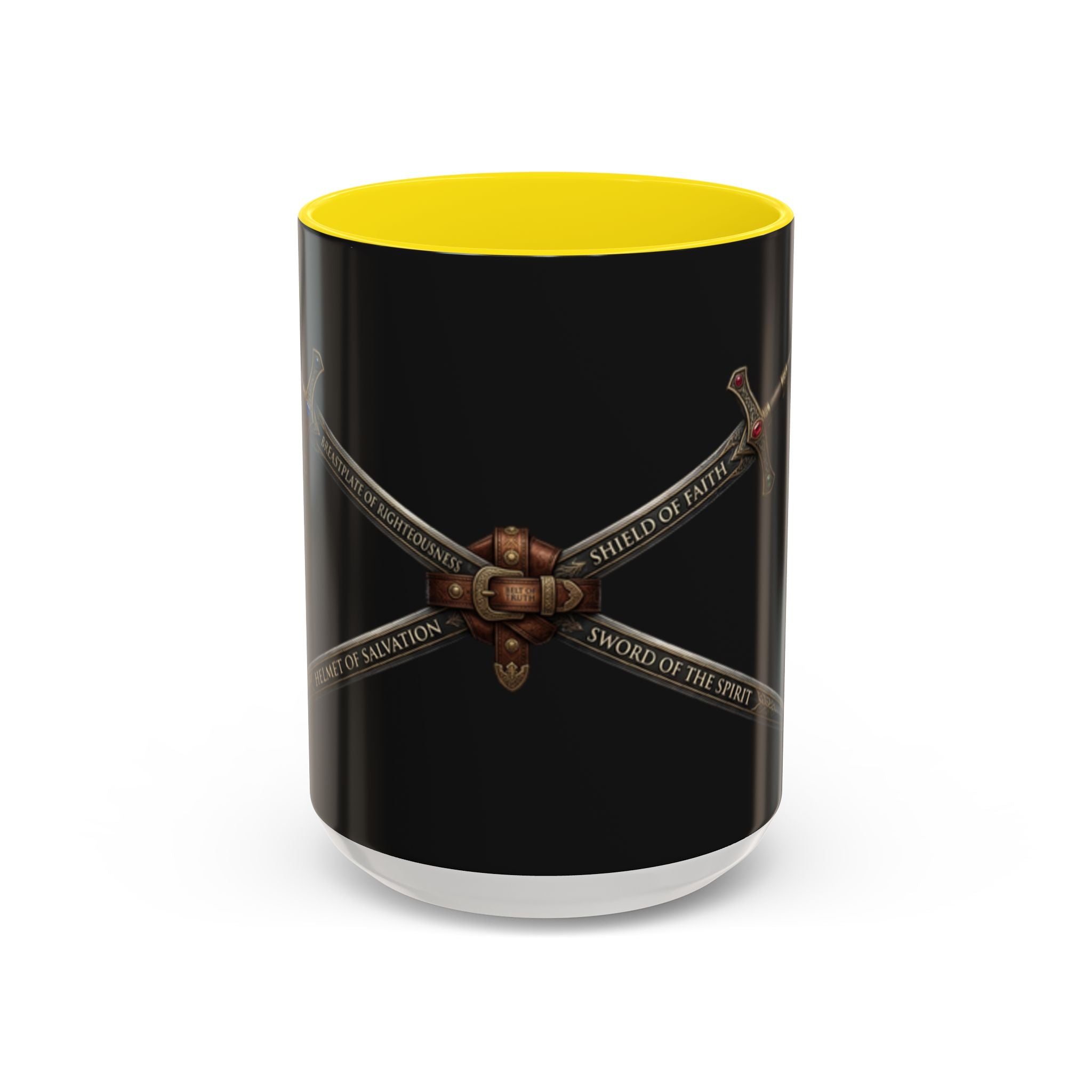 Christian Sword & Shield Coffee Mug (11/15oz) — Faith Scripture Armor Design