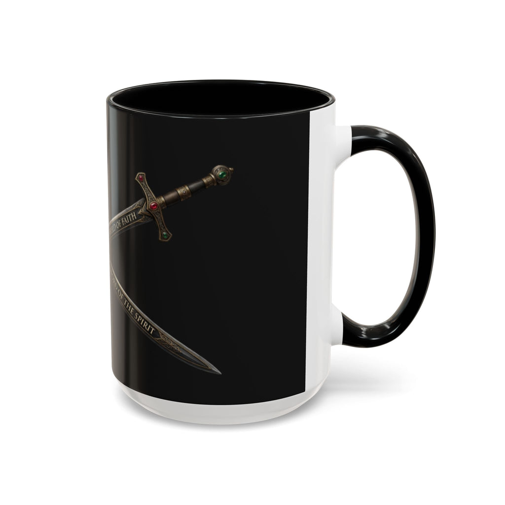 Christian Sword & Shield Coffee Mug (11/15oz) — Faith Scripture Armor Design