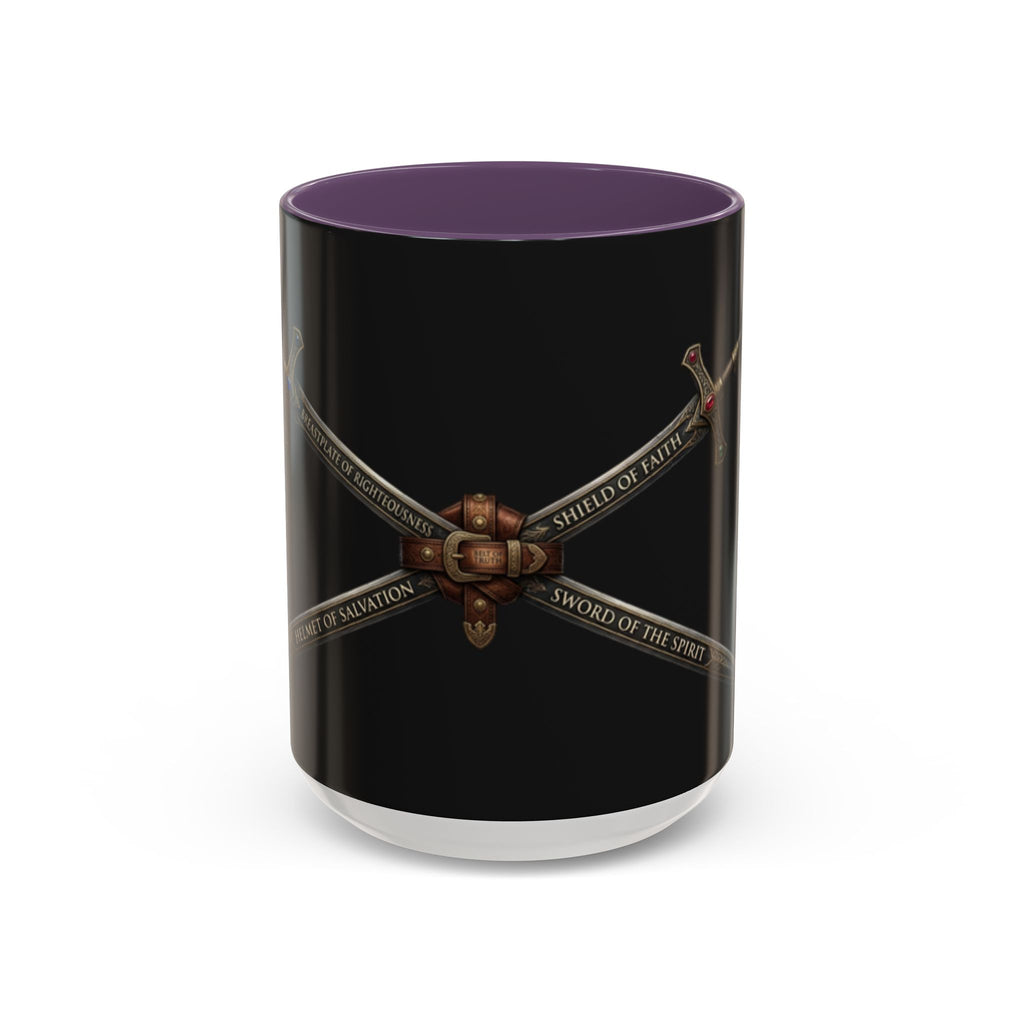Christian Sword & Shield Coffee Mug (11/15oz) — Faith Scripture Armor Design