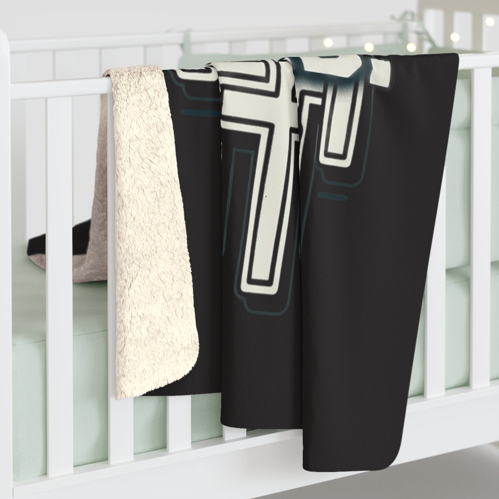Covered Sherpa Fleece Blanket — Christian Cross Faith Throw for Warmth & Comfort