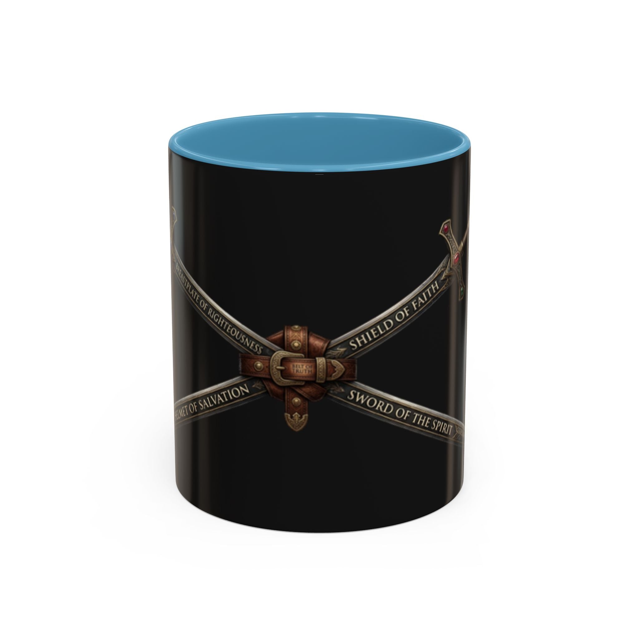 Christian Sword & Shield Coffee Mug (11/15oz) — Faith Scripture Armor Design