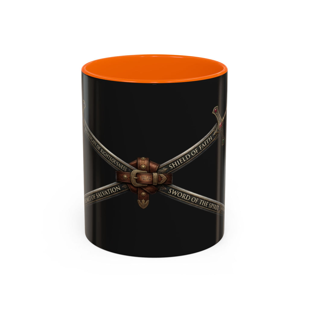 Christian Sword & Shield Coffee Mug (11/15oz) — Faith Scripture Armor Design