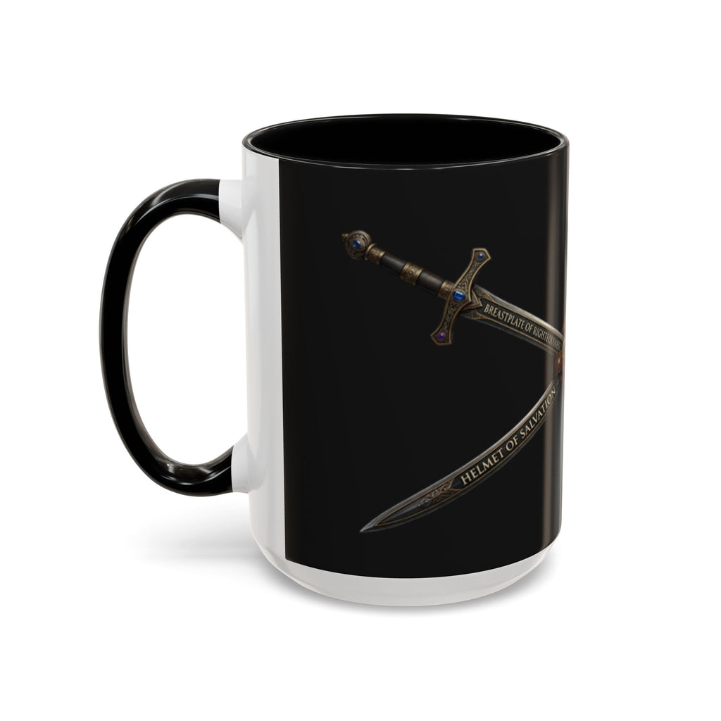 Christian Sword & Shield Coffee Mug (11/15oz) — Faith Scripture Armor Design