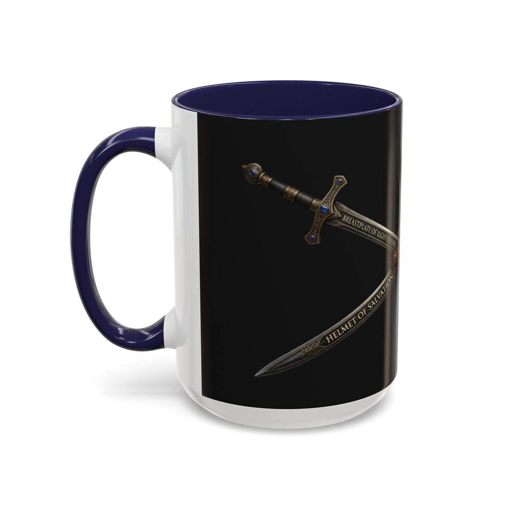 Christian Sword & Shield Coffee Mug (11/15oz) — Faith Scripture Armor Design