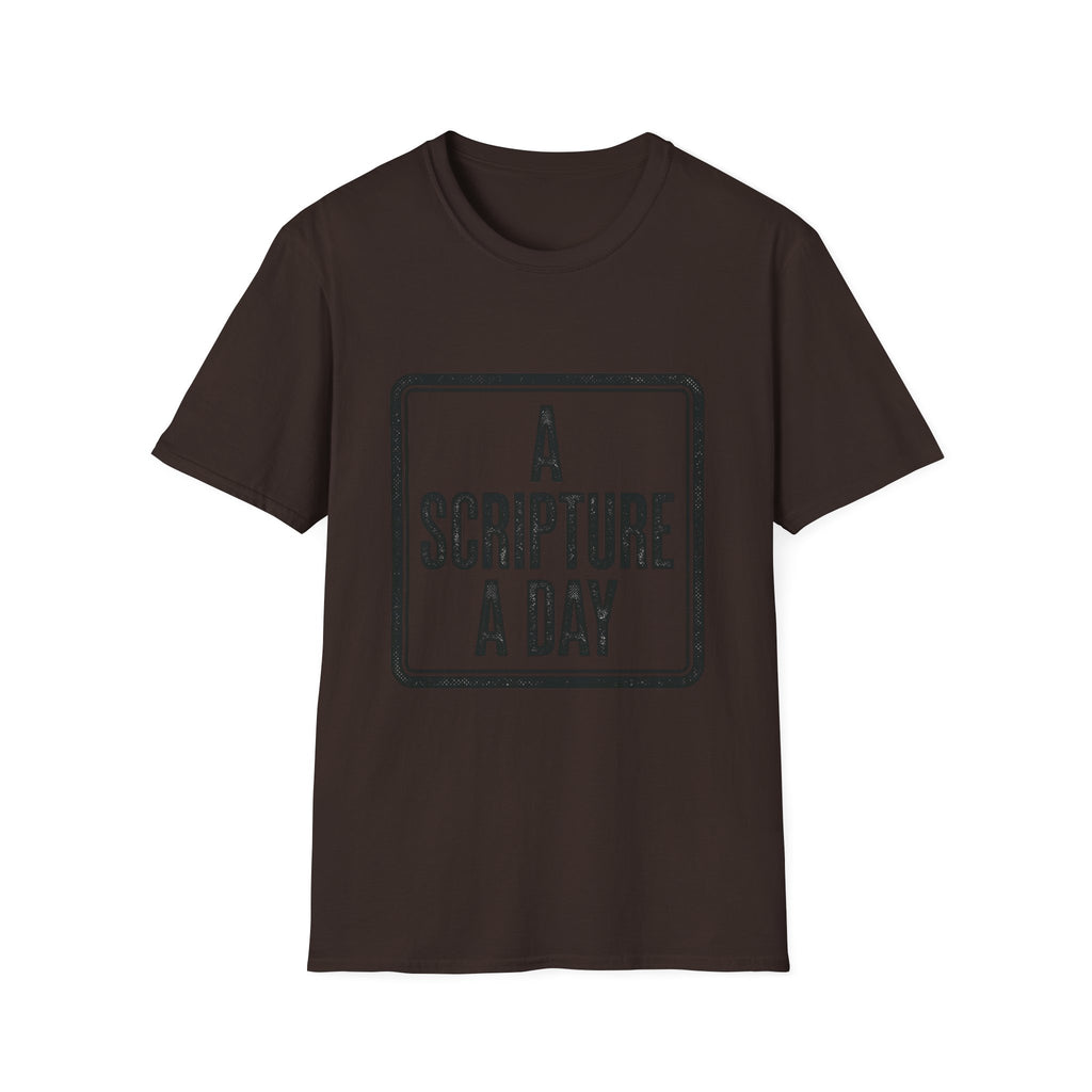 Religious T-Shirt — “A Scripture A Day / Make The Pain Go Away” Inspirational Faith Tee