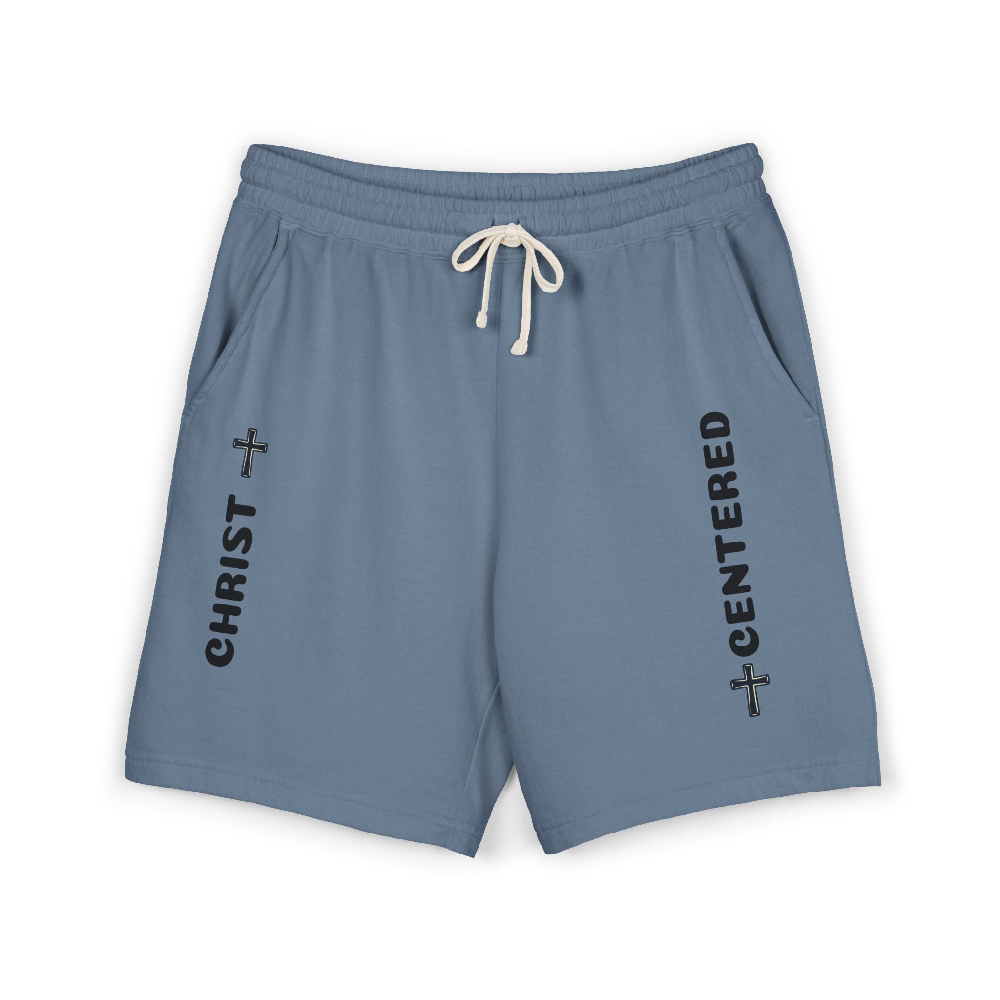 Christian 'Christ Centered' Fleece Sweat Shorts — Garment-Dyed Lightweight Lounge Shorts