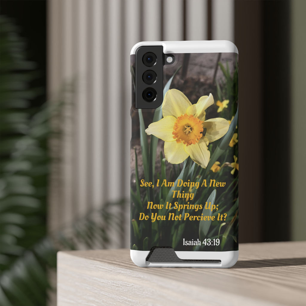 Phone Case With Card Holder (ISAIAH 43:19)