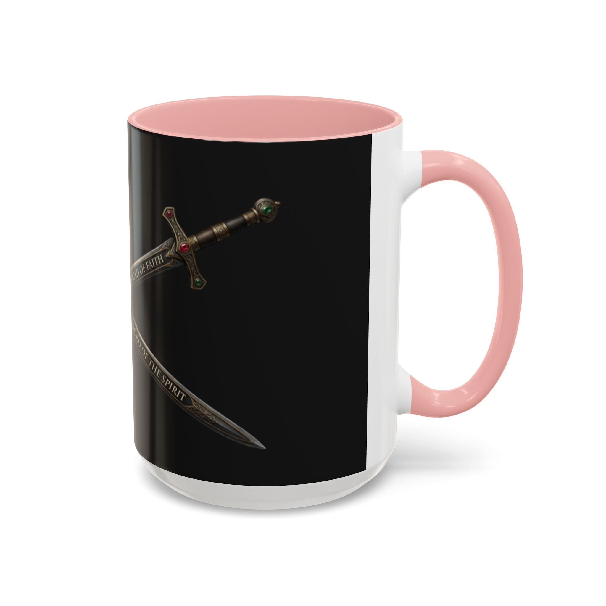 Christian Sword & Shield Coffee Mug (11/15oz) — Faith Scripture Armor Design