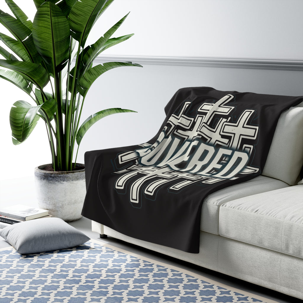 Covered Sherpa Fleece Blanket — Christian Cross Faith Throw for Warmth & Comfort