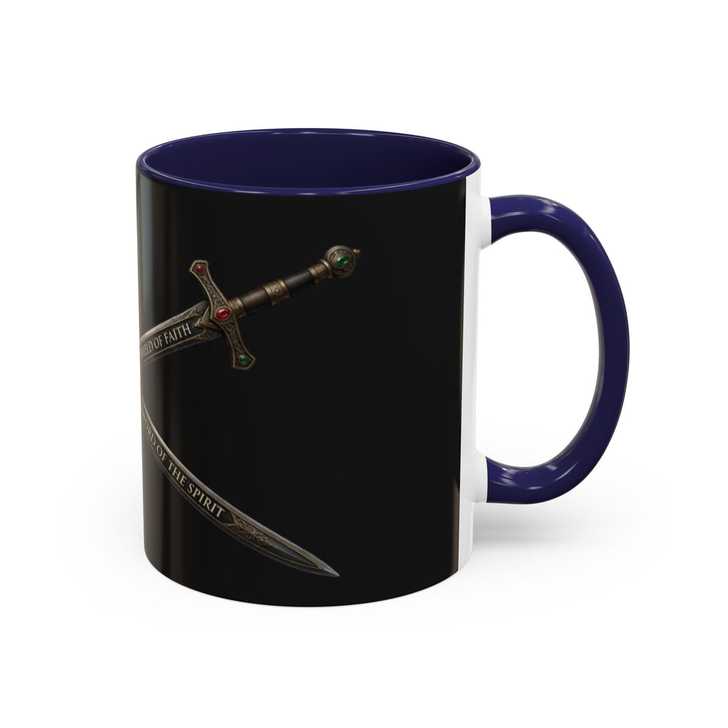 Christian Sword & Shield Coffee Mug (11/15oz) — Faith Scripture Armor Design