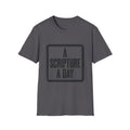 Religious T-Shirt — “A Scripture A Day / Make The Pain Go Away” Inspirational Faith Tee