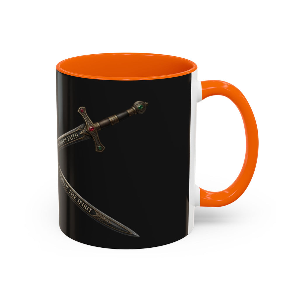 Christian Sword & Shield Coffee Mug (11/15oz) — Faith Scripture Armor Design