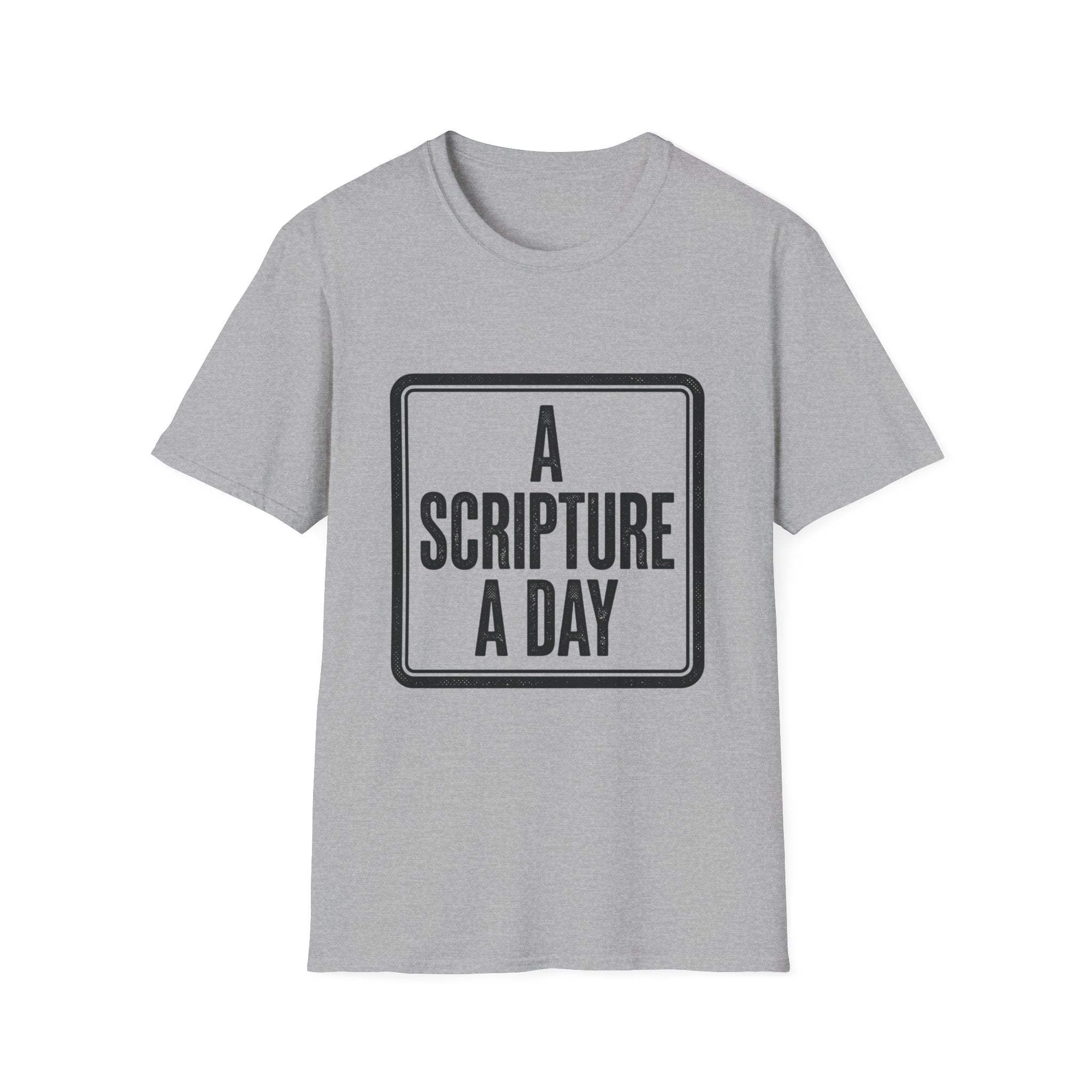 Religious T-Shirt — “A Scripture A Day / Make The Pain Go Away” Inspirational Faith Tee