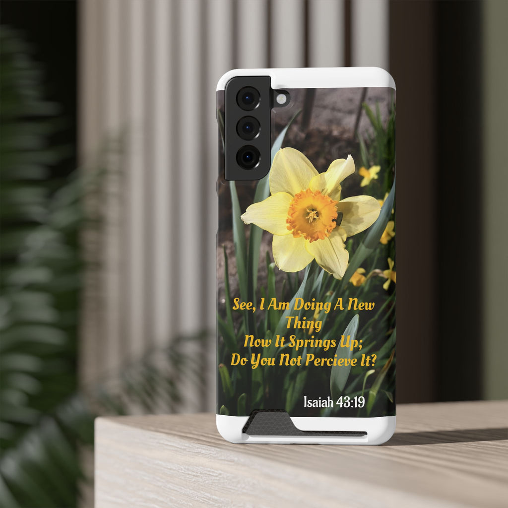 Phone Case With Card Holder (ISAIAH 43:19)