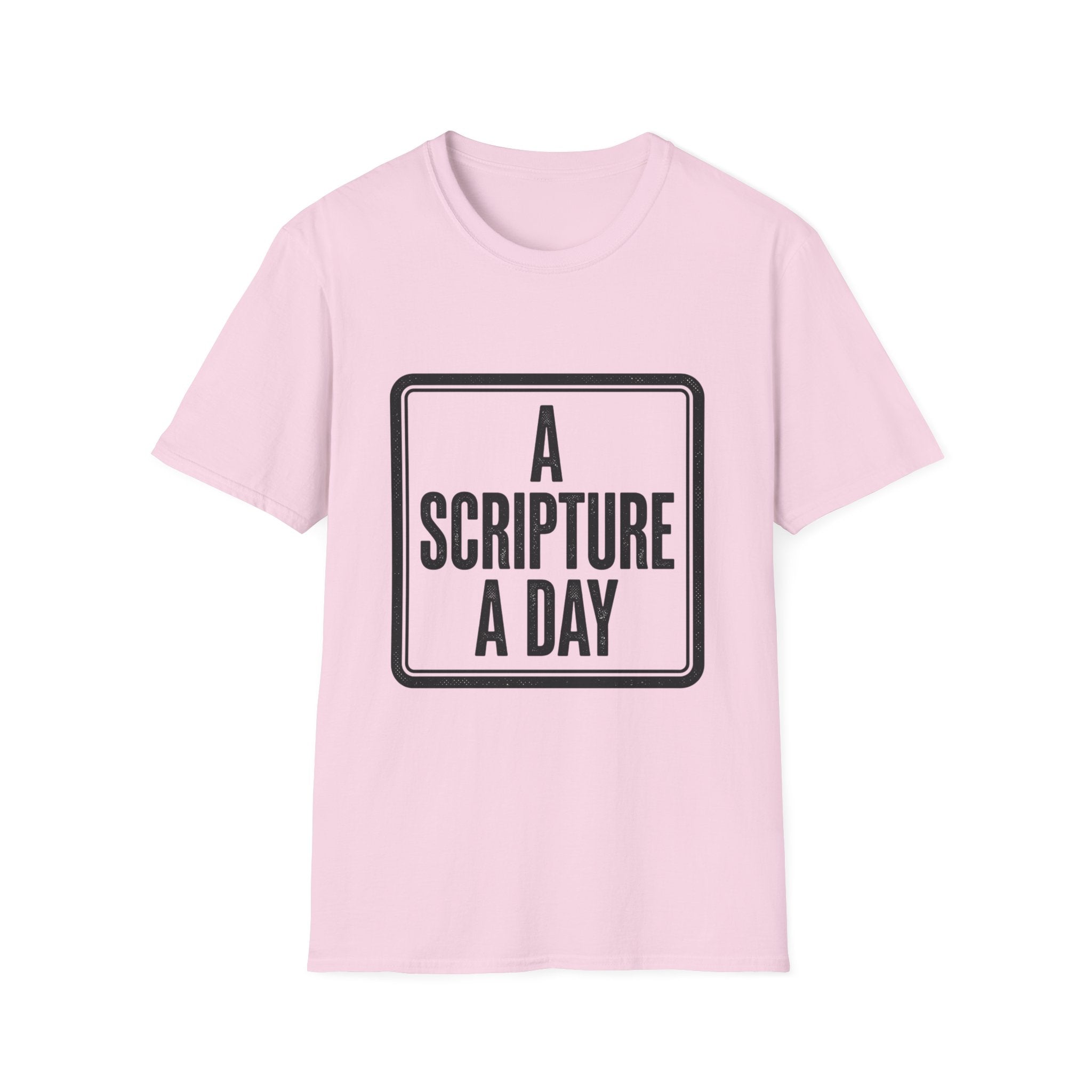 Religious T-Shirt — “A Scripture A Day / Make The Pain Go Away” Inspirational Faith Tee