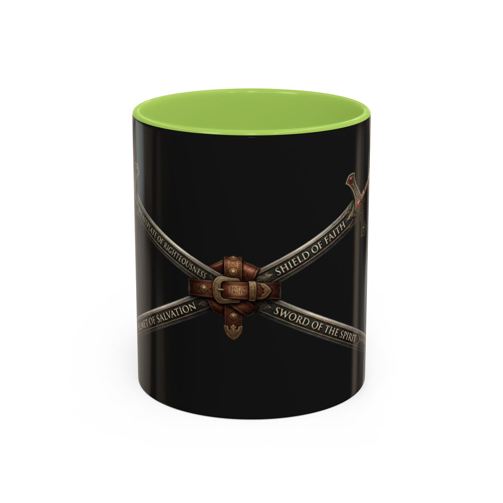 Christian Sword & Shield Coffee Mug (11/15oz) — Faith Scripture Armor Design