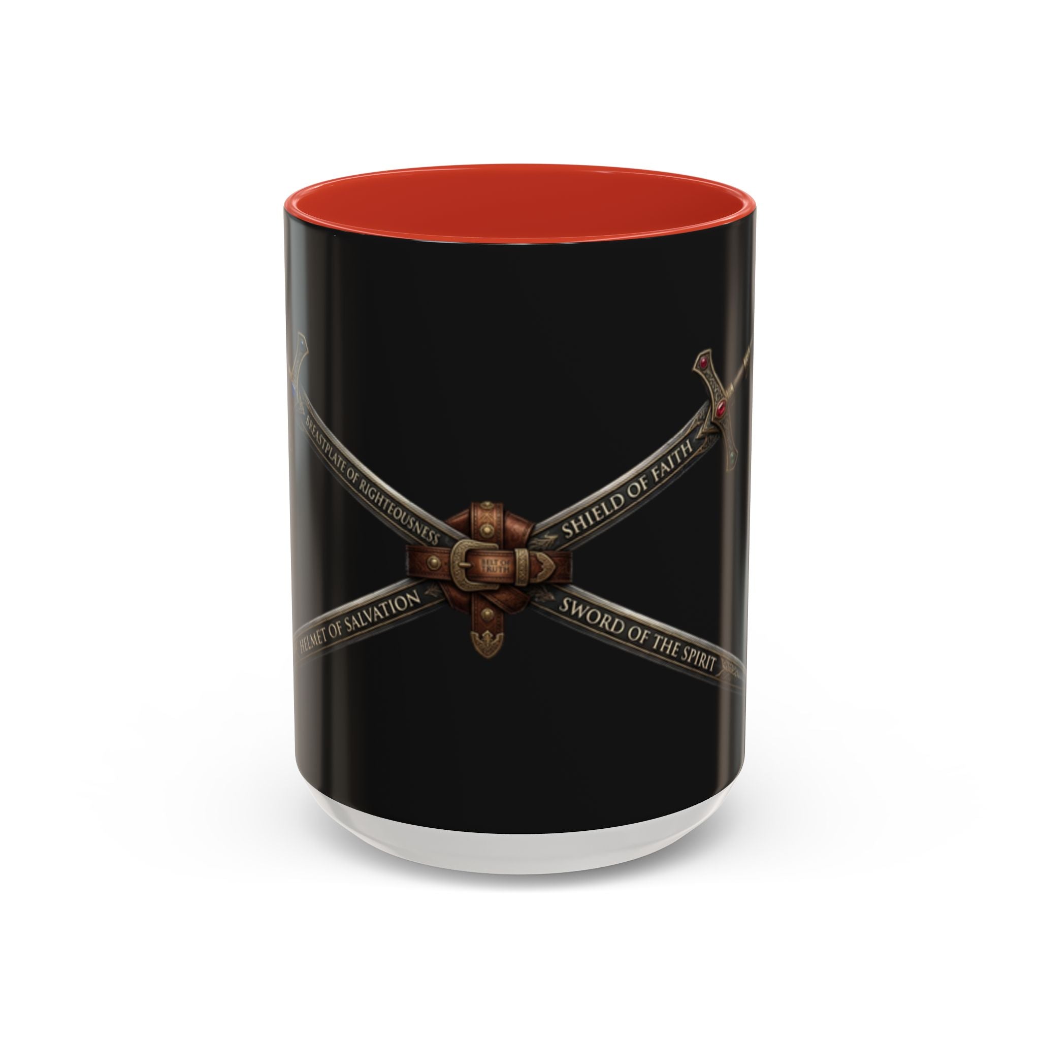 Christian Sword & Shield Coffee Mug (11/15oz) — Faith Scripture Armor Design