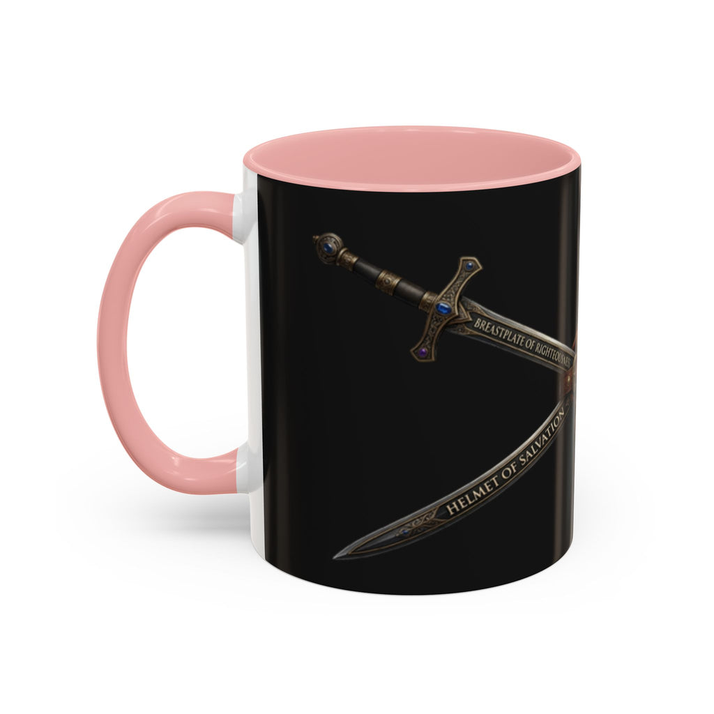 Christian Sword & Shield Coffee Mug (11/15oz) — Faith Scripture Armor Design