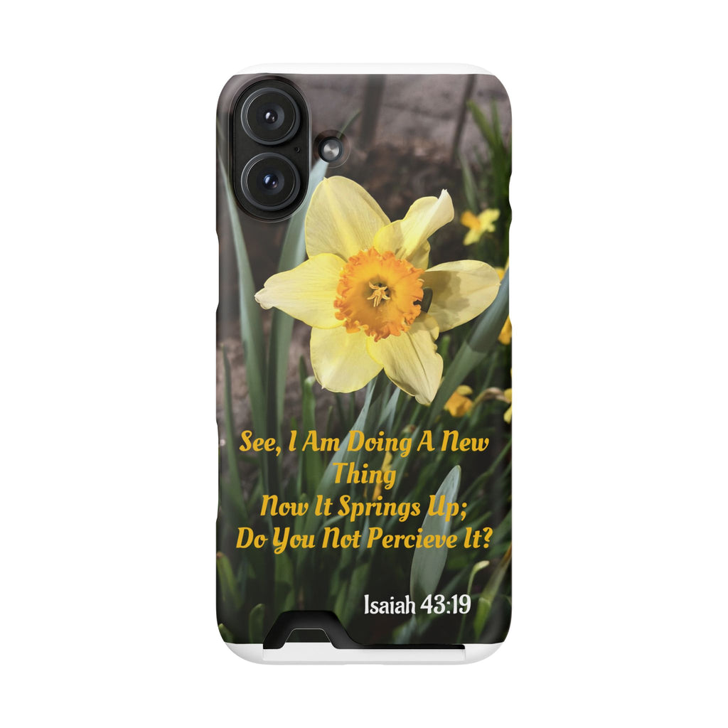 Phone Case With Card Holder (ISAIAH 43:19)