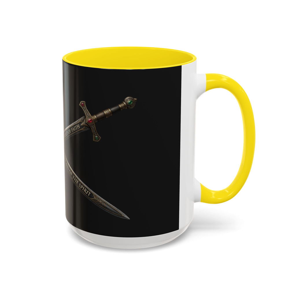 Christian Sword & Shield Coffee Mug (11/15oz) — Faith Scripture Armor Design