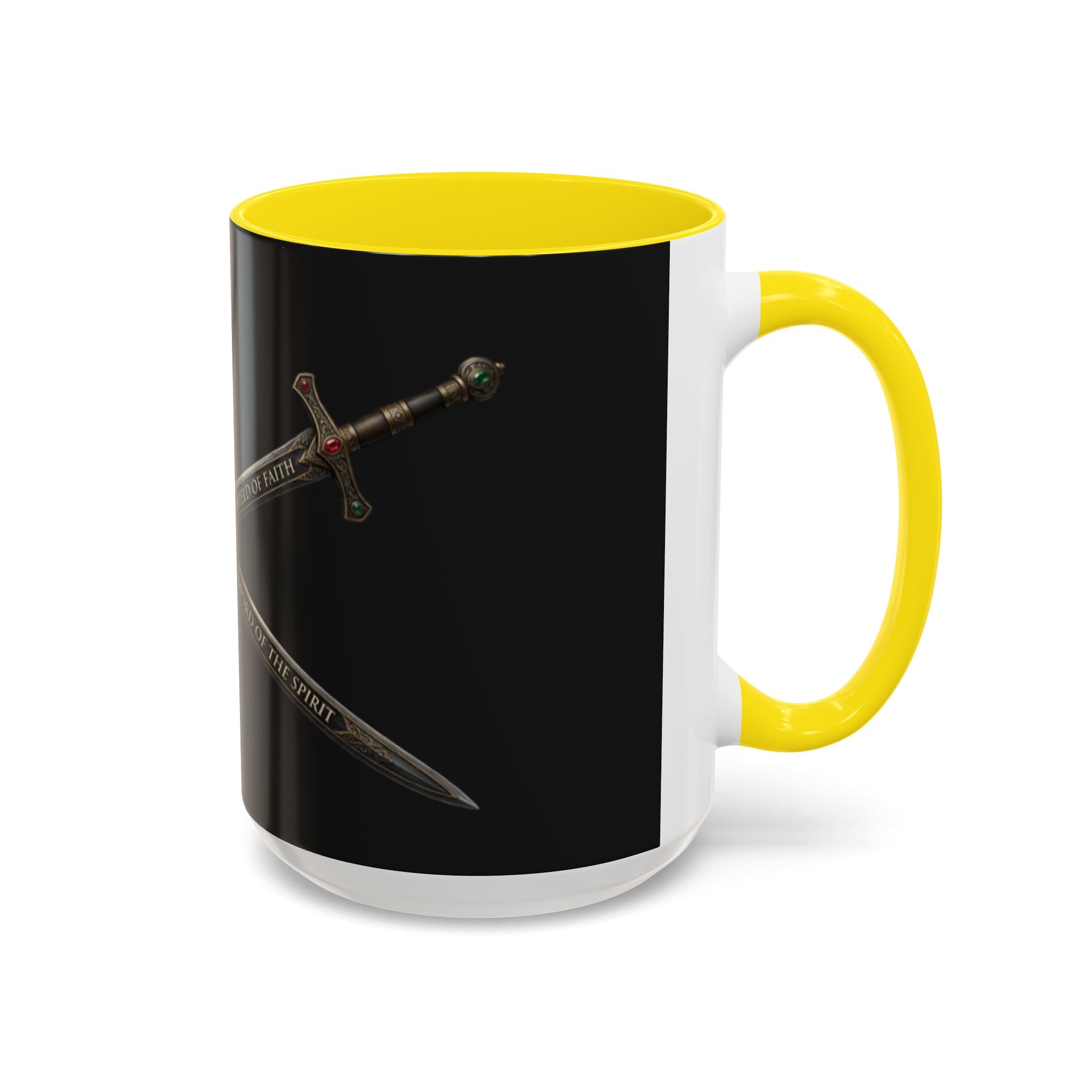 Christian Sword & Shield Coffee Mug (11/15oz) — Faith Scripture Armor Design